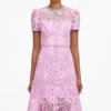Pink Cord Lace Midi Dress Pink Cord Lace Midi Dress