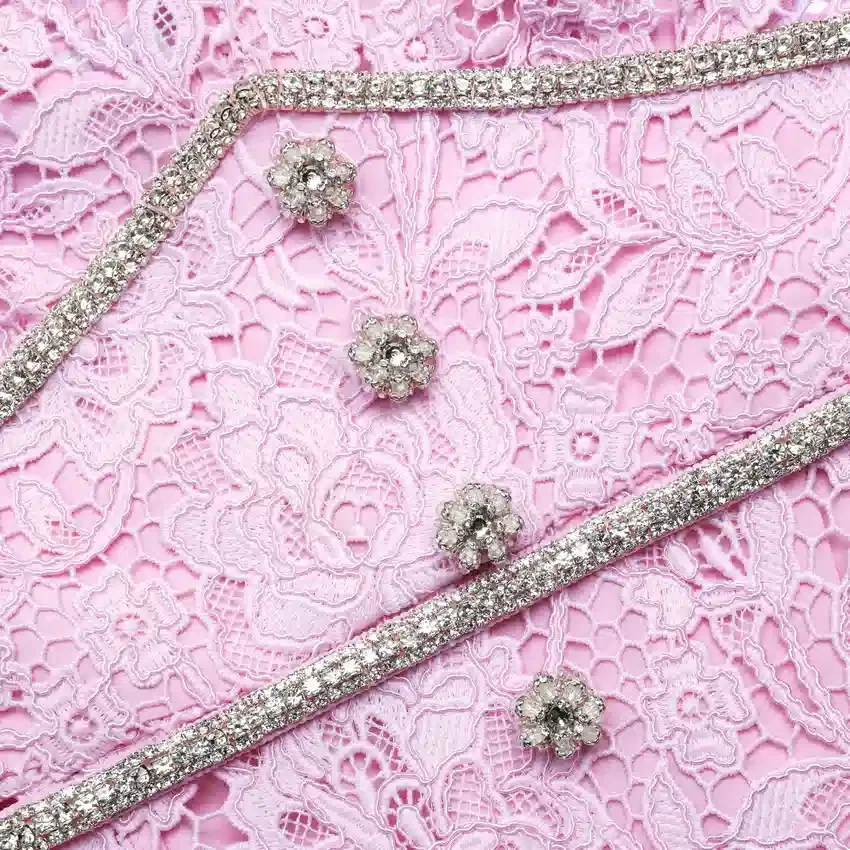 Pink Cord Lace Midi Dress Pink Cord Lace Midi Dress