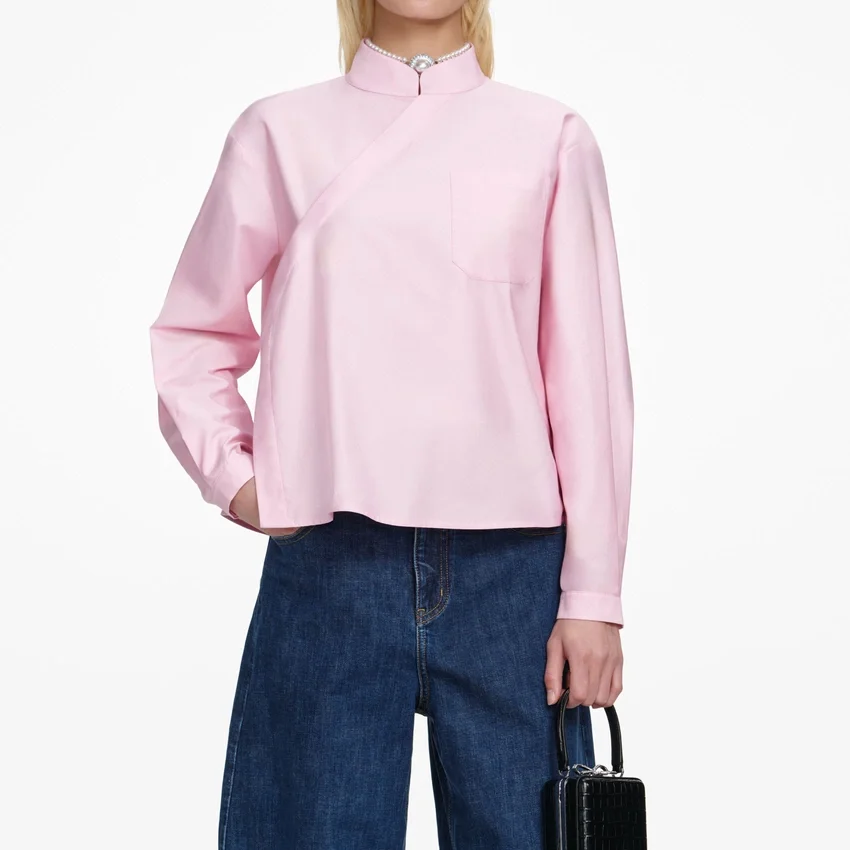 Pink Cotton Asymmetric Shirt Pink Cotton Asymmetric Shirt