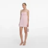 Pink Crepe 3D Sequin Flower Mini Dress Pink Crepe 3D Sequin Flower Mini Dress