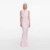 Pink Crepe Halter Neck Maxi Dress Pink Crepe Halter Neck Maxi Dress