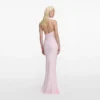 Pink Crepe Halter Neck Maxi Dress Pink Crepe Halter Neck Maxi Dress