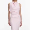 Pink Crepe Halter Neck Maxi Dress Pink Crepe Halter Neck Maxi Dress