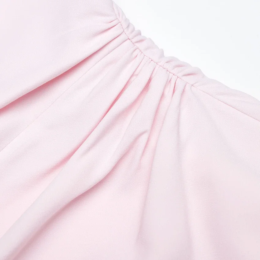 Pink Crepe Halter Neck Maxi Dress Pink Crepe Halter Neck Maxi Dress