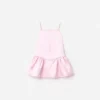 Pink Crepe Sequin Flower Dress Pink Crepe Sequin Flower Dress