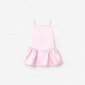 Pink Crepe Sequin Flower Dress