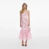 Pink Crochet Lace Midi Dress Pink Crochet Lace Midi Dress