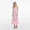 Pink Crochet Lace Midi Dress Pink Crochet Lace Midi Dress