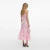 Pink Crochet Lace Midi Dress Pink Crochet Lace Midi Dress