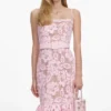 Pink Crochet Lace Midi Dress Pink Crochet Lace Midi Dress