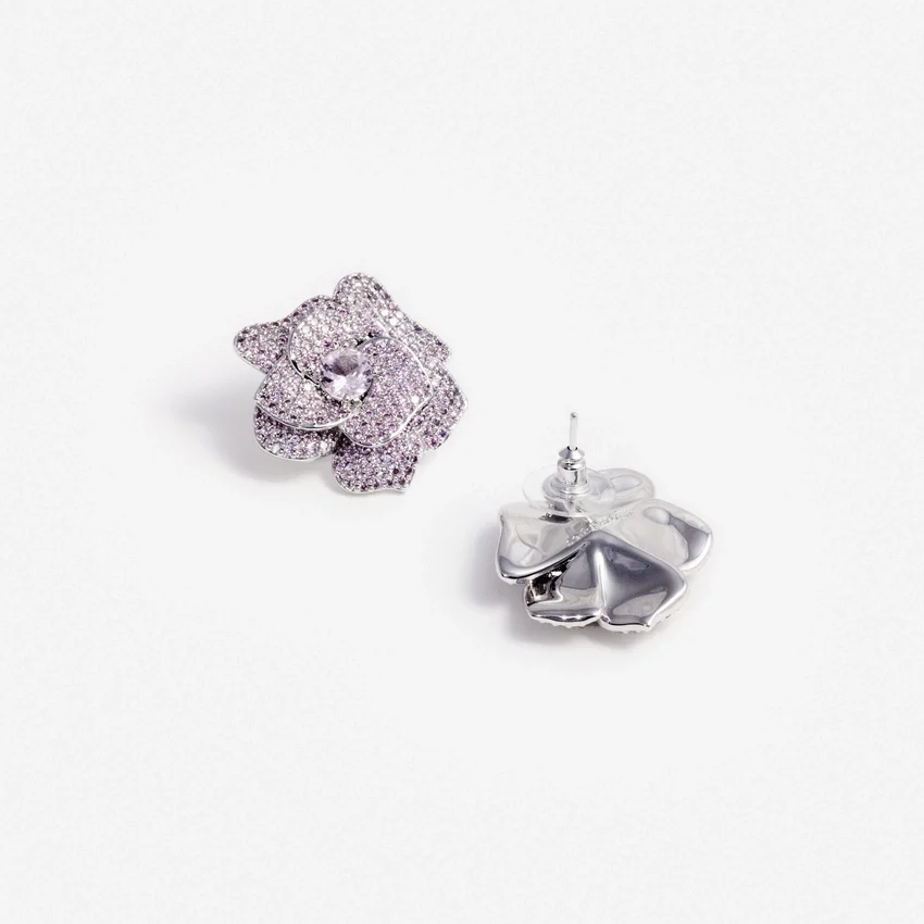 Pink Crystal Flower Earrings Pink Crystal Flower Earrings
