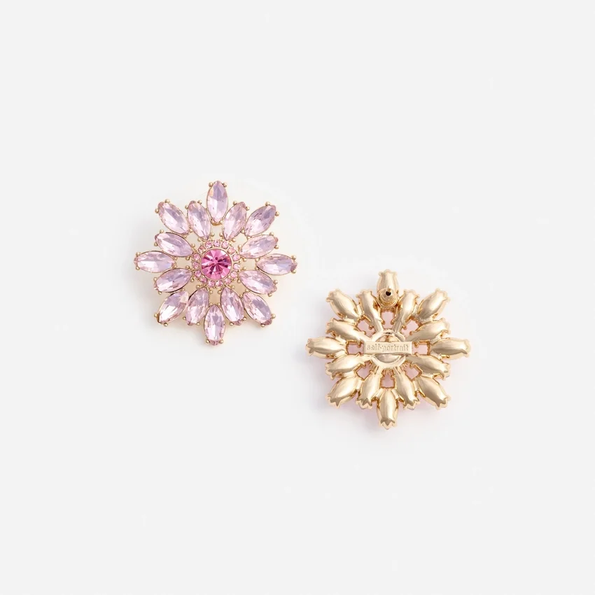 Pink Crystal Flower Earrings Pink Crystal Flower Earrings