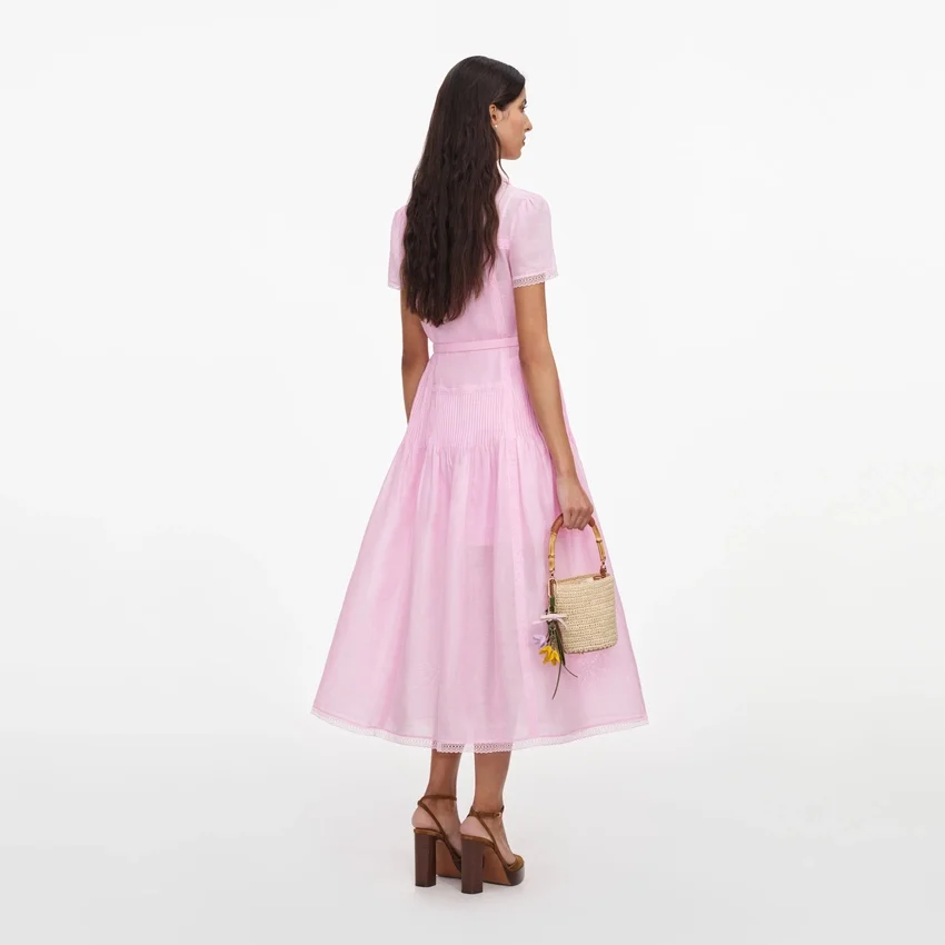Pink Embroidered Midi Dress Pink Embroidered Midi Dress