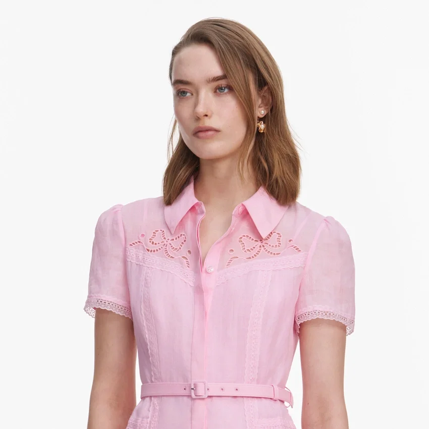 Pink Embroidered Mini Dress Pink Embroidered Mini Dress