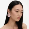 Pink Enamel Flower Earrings Pink Enamel Flower Earrings