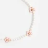 Pink Enamel Flower Pearl Choker Pink Enamel Flower Pearl Choker
