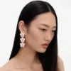Pink Enamel Flower Tiered Earrings Pink Enamel Flower Tiered Earrings