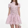 Pink Floral Lace Mini Dress Pink Floral Lace Mini Dress