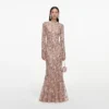 Pink Floral Sequin Maxi Dress Pink Floral Sequin Maxi Dress