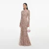 Pink Floral Sequin Maxi Dress Pink Floral Sequin Maxi Dress