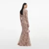 Pink Floral Sequin Maxi Dress Pink Floral Sequin Maxi Dress