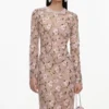Pink Floral Sequin Maxi Dress Pink Floral Sequin Maxi Dress