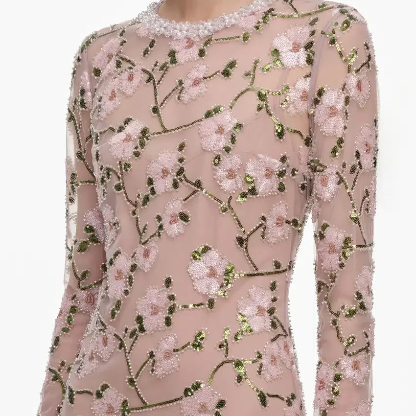 Pink Floral Sequin Maxi Dress Pink Floral Sequin Maxi Dress