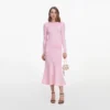 Pink Flower Knit Midi Dress Pink Flower Knit Midi Dress