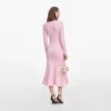 Pink Flower Knit Midi Dress Pink Flower Knit Midi Dress
