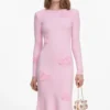 Pink Flower Knit Midi Dress Pink Flower Knit Midi Dress