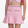 Pink Flower Knit Mini Skirt Pink Flower Knit Mini Skirt