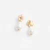 Pink Flower Pearl Drop Earrings Pink Flower Pearl Drop Earrings