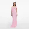 Pink Georgette Frill Maxi Dress Pink Georgette Frill Maxi Dress