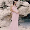 Pink Georgette Frill Maxi Dress Pink Georgette Frill Maxi Dress
