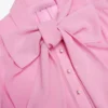 Pink Georgette Tie Neck Midi Dress Pink Georgette Tie Neck Midi Dress