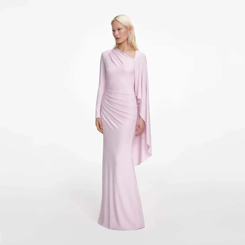 Pink Jersey Drape Maxi Dress Pink Jersey Drape Maxi Dress