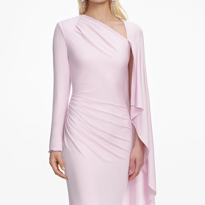 Pink Jersey Drape Maxi Dress Pink Jersey Drape Maxi Dress