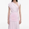 Pink Jersey Draped Maxi Dress Pink Jersey Draped Maxi Dress