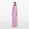 Pink Jersey Gathered Maxi Dress Pink Jersey Gathered Maxi Dress