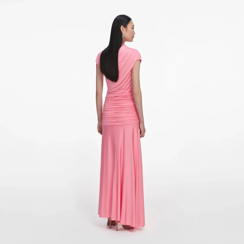 Pink Jersey Gathered Maxi Skirt Pink Jersey Gathered Maxi Skirt