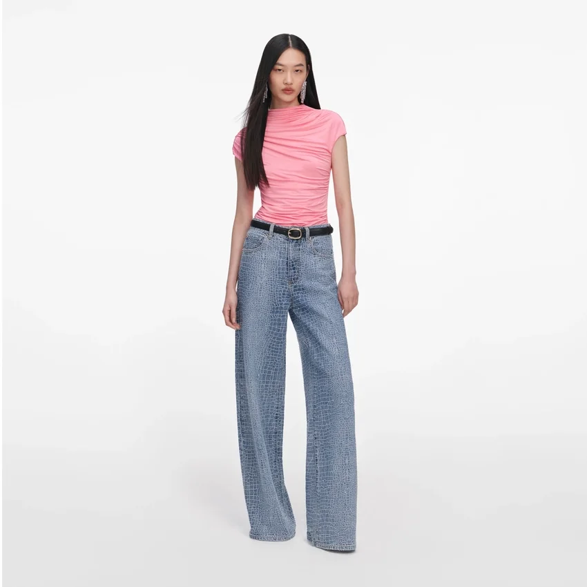 Pink Jersey Gathered Top Pink Jersey Gathered Top