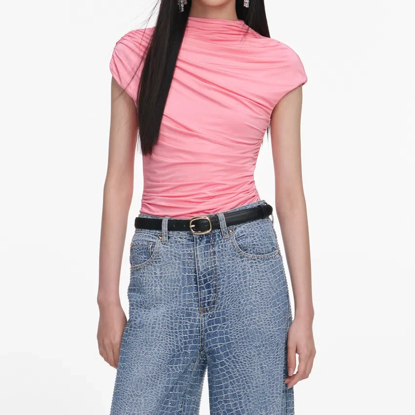 Pink Jersey Gathered Top Pink Jersey Gathered Top