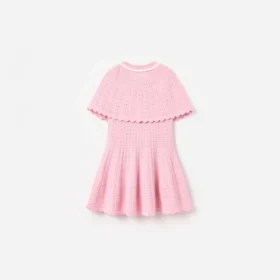 Pink Knitted Cape Dress