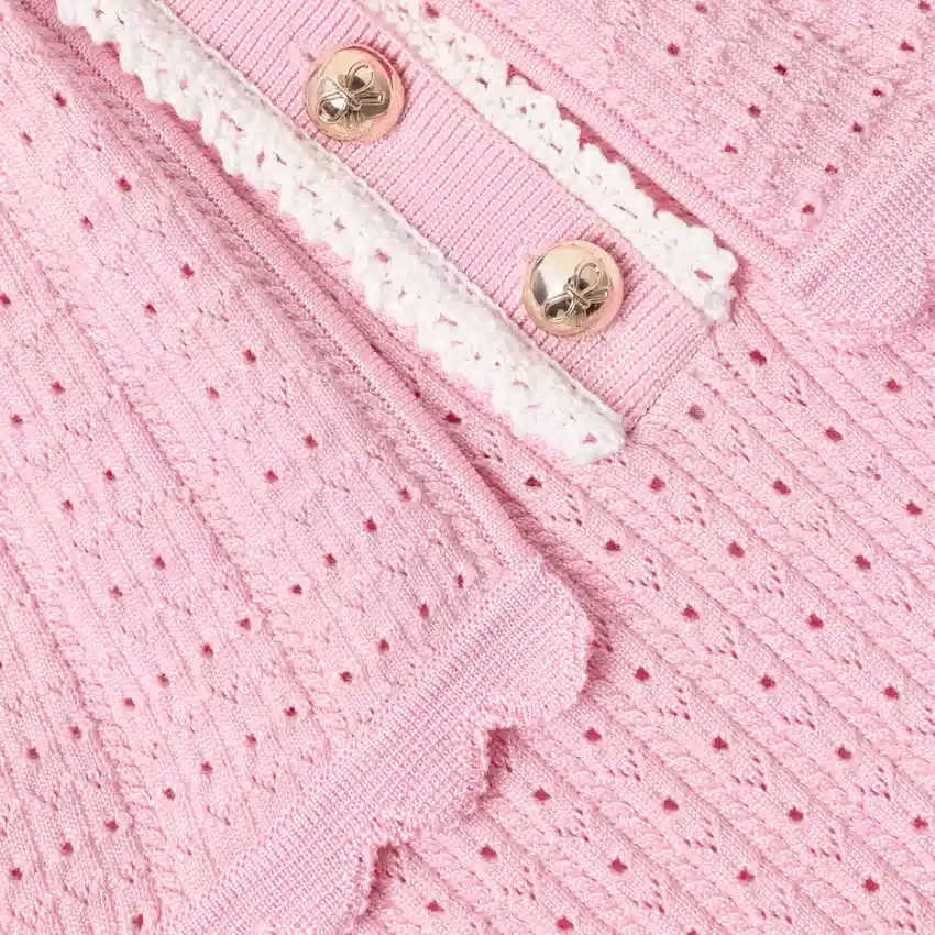 Pink Knitted Cape Dress Pink Knitted Cape Dress