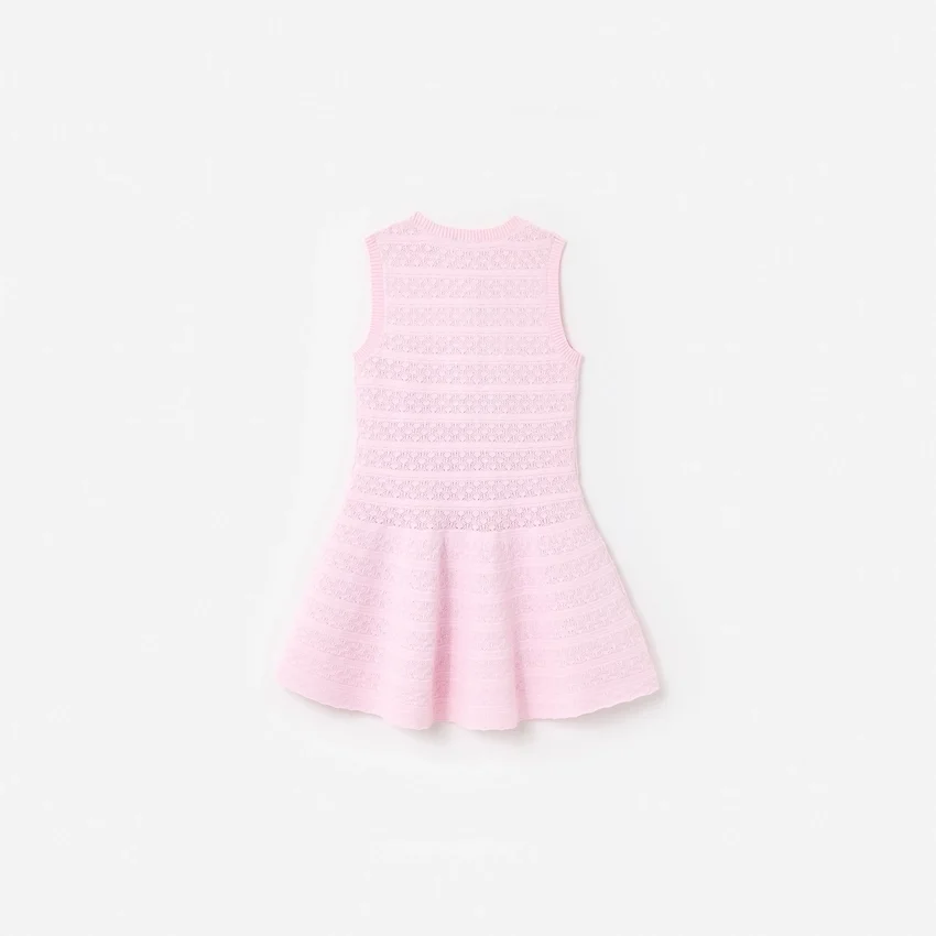 Pink Lace Bow Knit Dress Pink Lace Bow Knit Dress