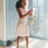 Pink Lace Bow Knit Dress Pink Lace Bow Knit Dress
