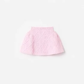 Pink Lace Bow Knit Skirt