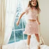 Pink Lace Bow Knit Skirt Pink Lace Bow Knit Skirt
