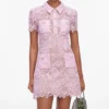 Pink Lace Button Down Mini Dress Pink Lace Button Down Mini Dress
