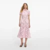 Pink Lace Collared Midi Dress Pink Lace Collared Midi Dress